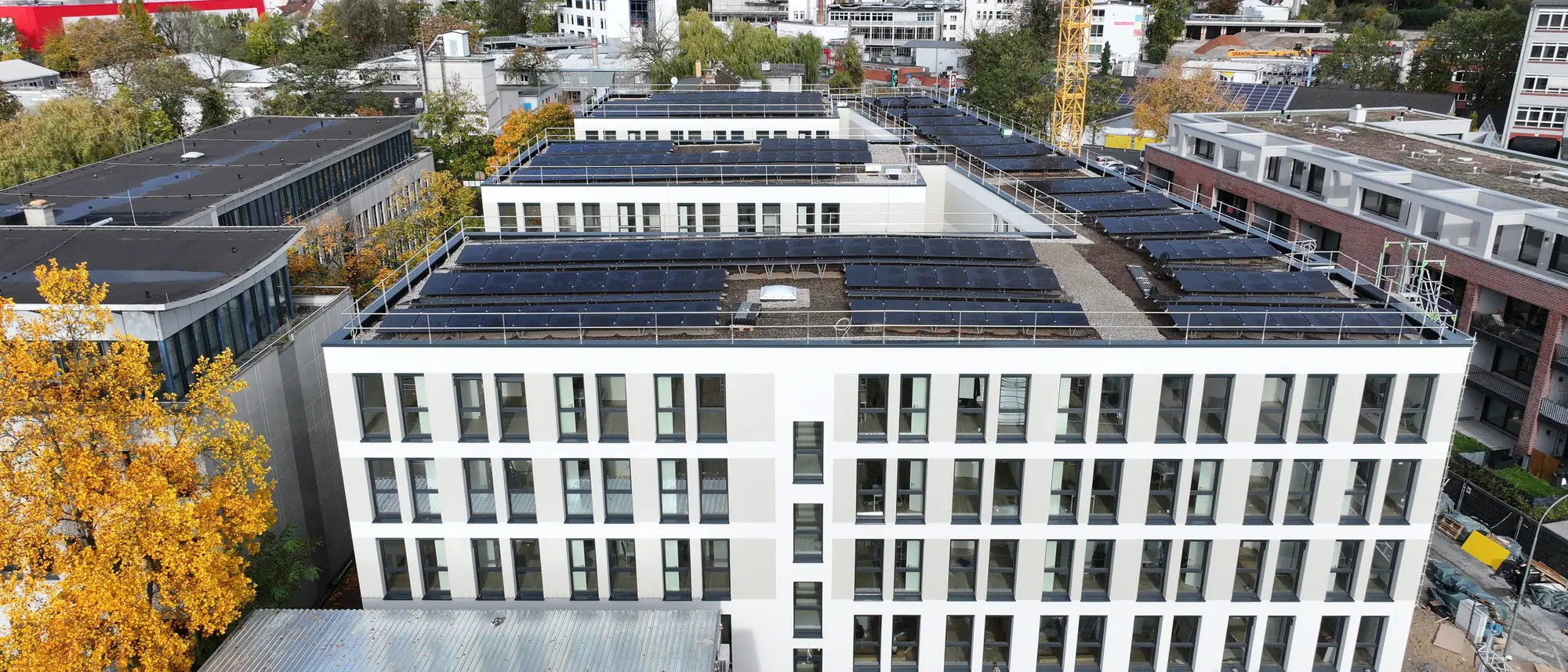In der Au 18, Frankfurt-Rödelheim, im Ausbau: offene Geschossfläche im Stahlrahmen.